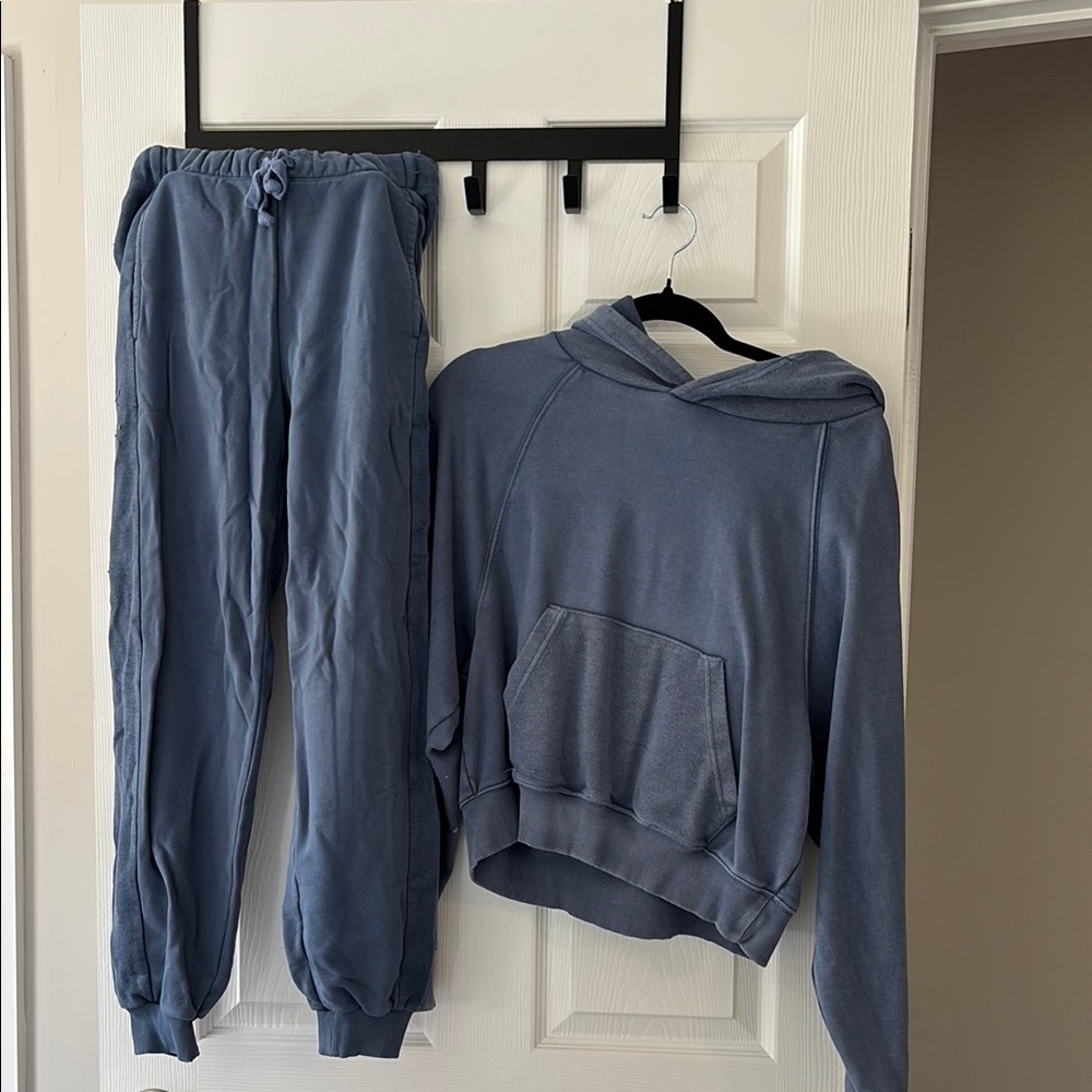 Blue Hoodie and Jogger Set
